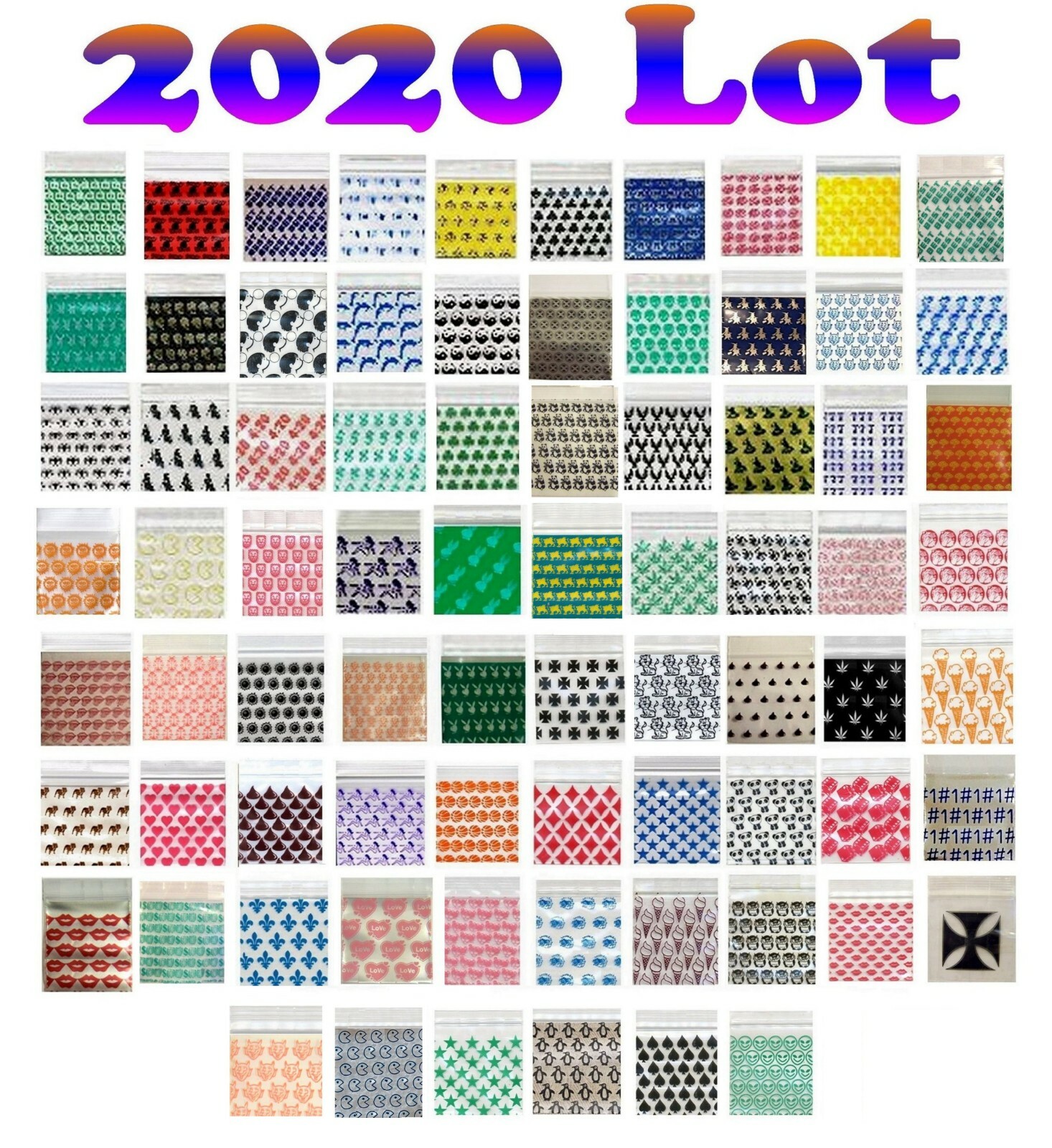 100 PACK SHERO2 1010 Apple Zip Baggies 1.0X1.0″ Mini POLYBAGS