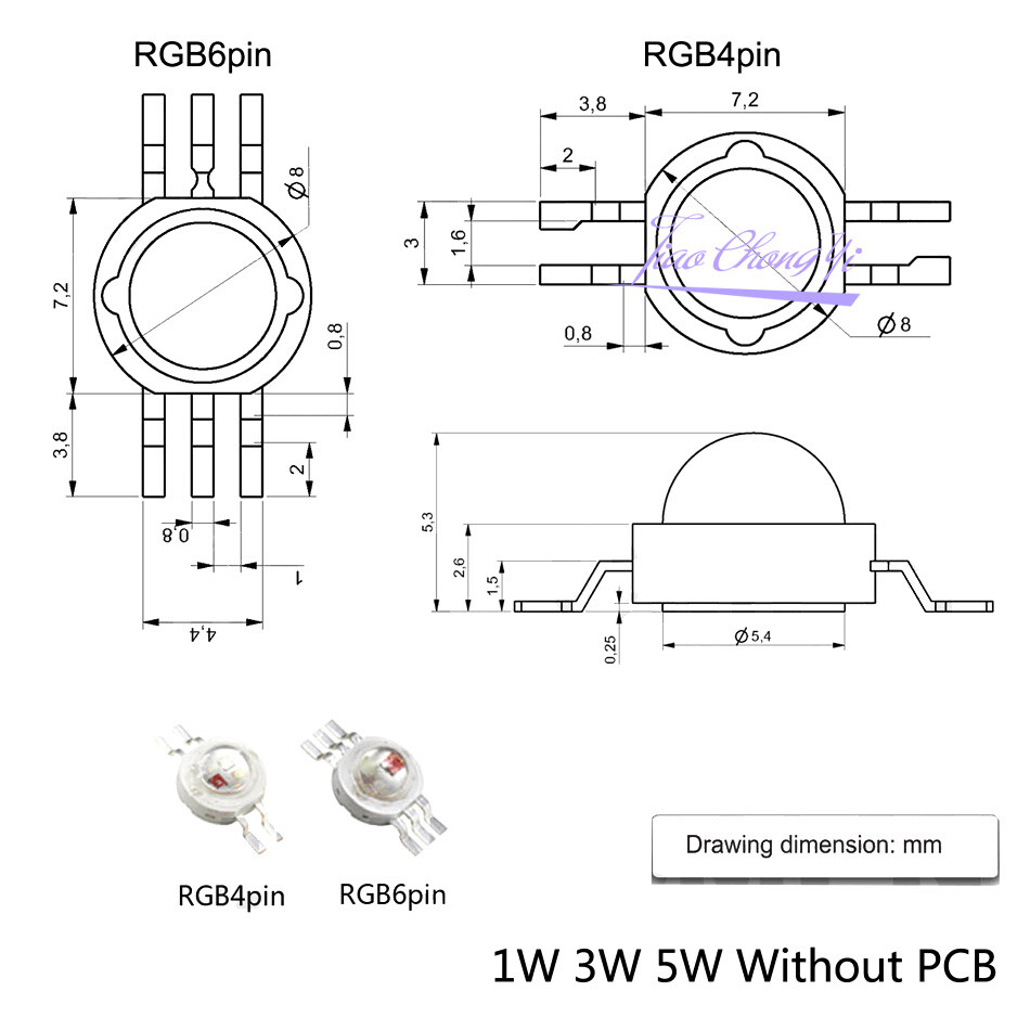 3W watts High Power SMD LED COB Chip Lights Beads White Red Blue Green With PCB