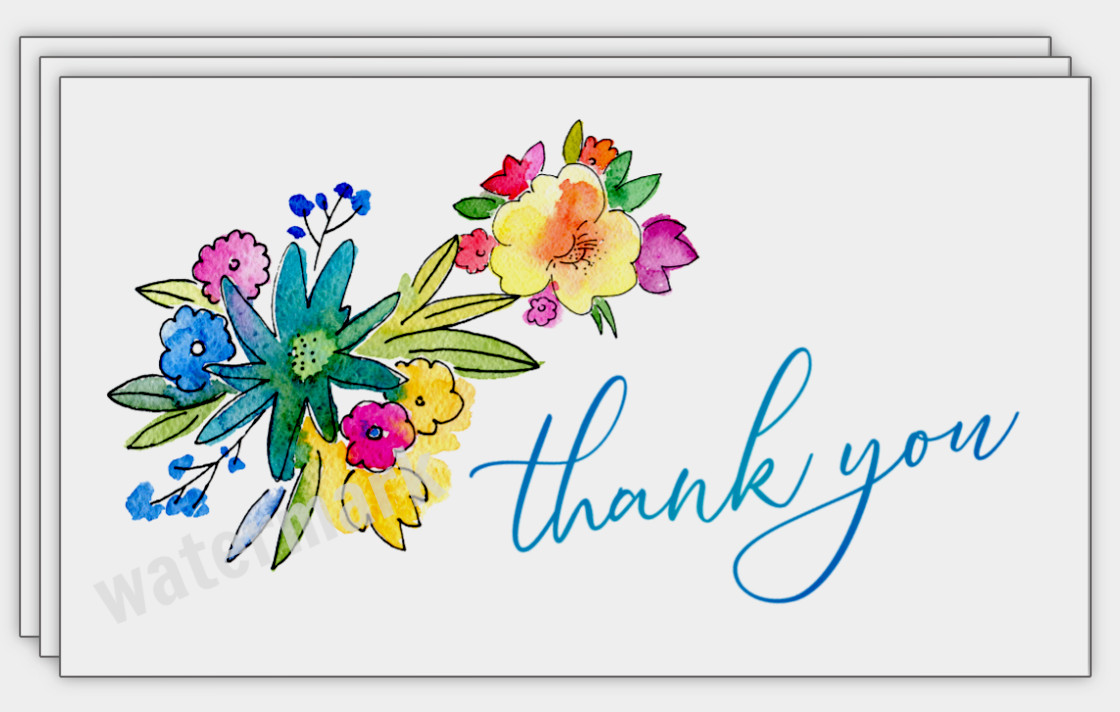 Thank You Cards for Small Business, Gift Tags, Business Cards 3.5×2″, Floral