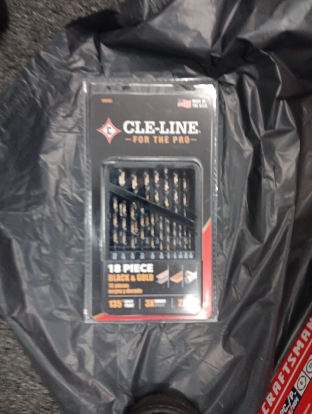 Cle-Line 18 Piece Black & Gold Drill Bit Set C18132 135 Split Point New