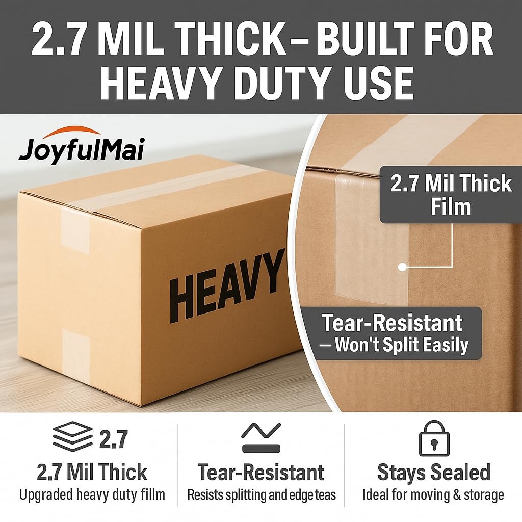 Clear Packing Tape 6 Rolls 1.88 Inch Wide 65 Yards Shipping Sealing Box Adhesive