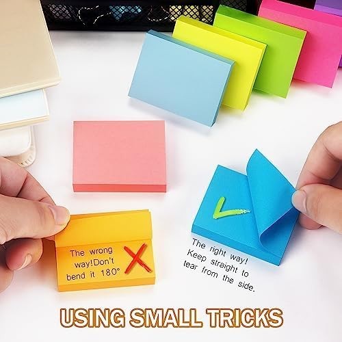 Winner Aura Sticky Notes 1.5×2 inch Bright Colors Self-Stick Pads 8 Pads/Pack 10