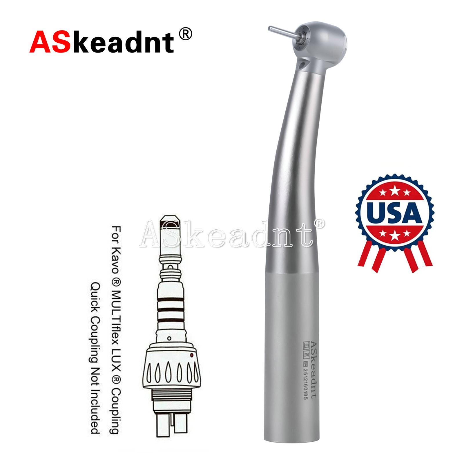 Dental Fiber Optic LED High Speed Handpiece 4 Spray fit KaV MULTIflex Coupler CE