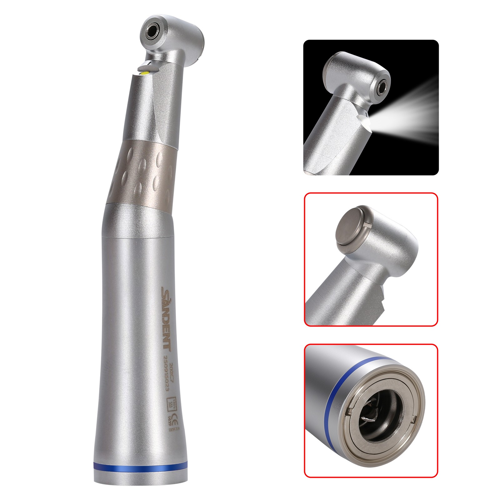 1-10 Pcs Dental E-generator LED 1:1 Contra Angle Low Speed Handpiece Inner 202C7