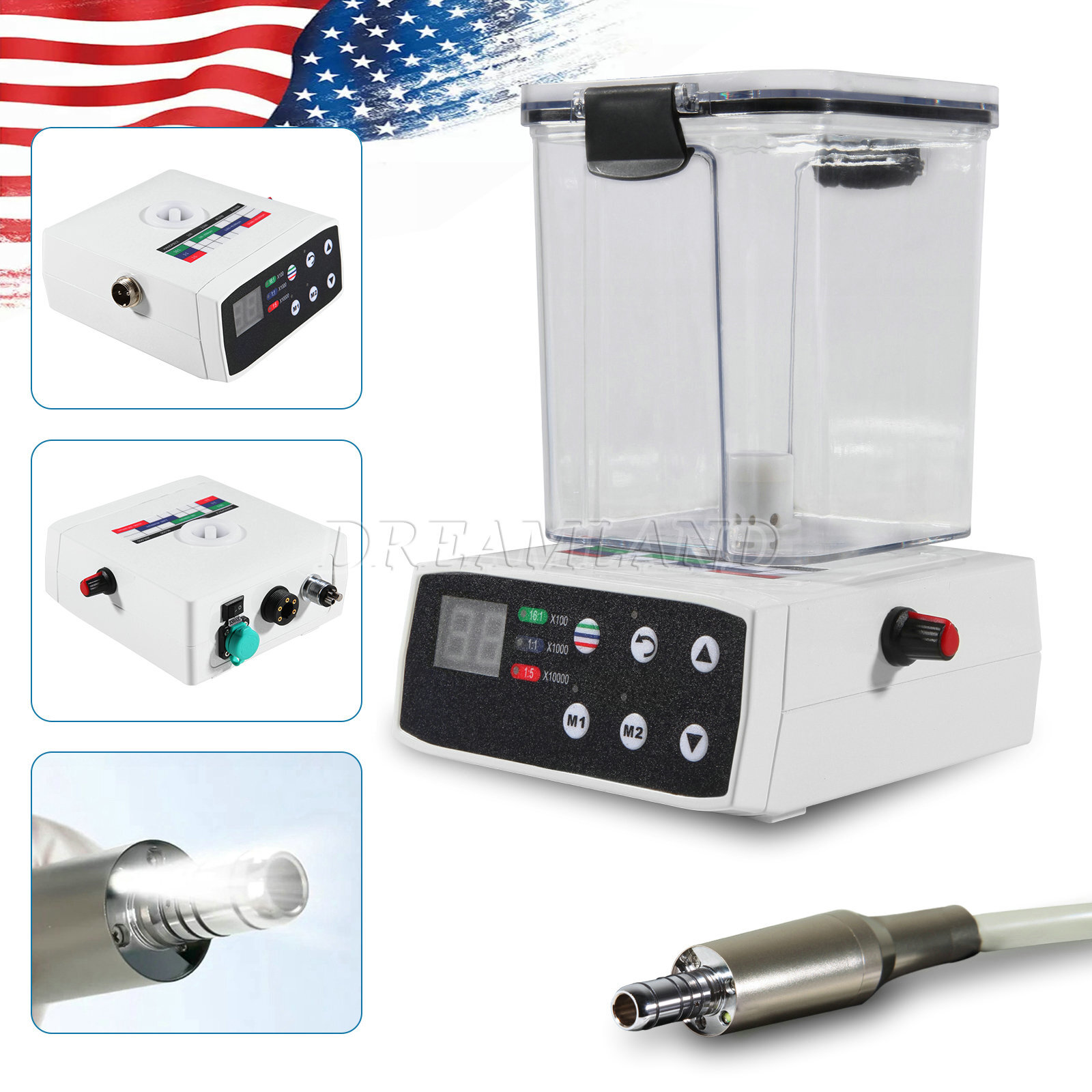Dental Brushless LED Electric Motor fit 1:1 /1:5 /16:1 For Lab Practice