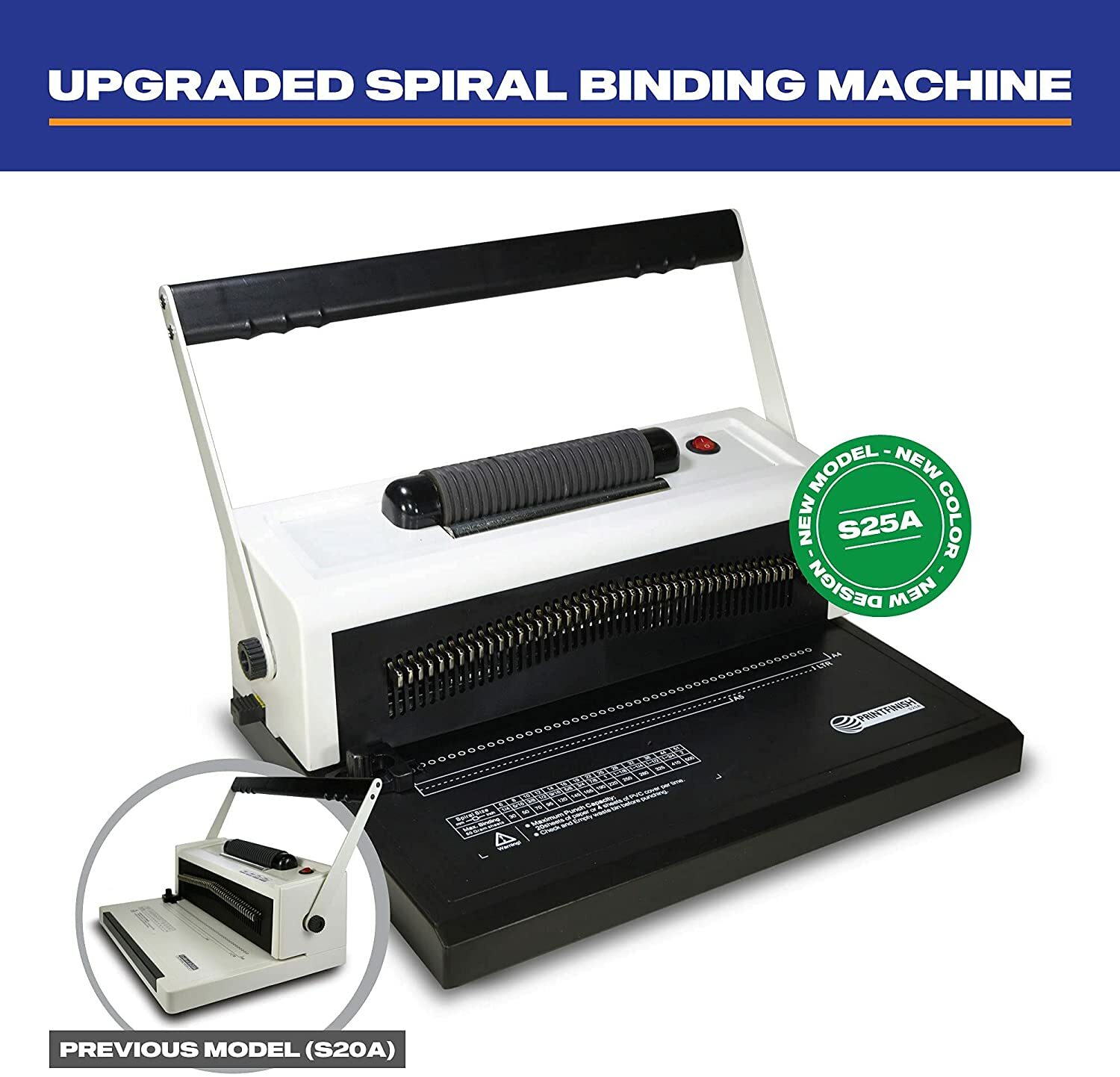 S25A Coil Punch & Binding Machine Free Crimper & 8mm Plastic COILS Box of 100pcs