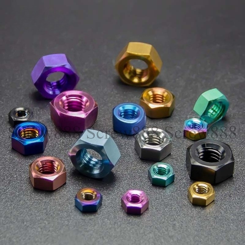 Titanium Hex Nut M4 M5 M6 M8 Nuts Grade 5 Fastener for Bike Motorcycle Car Boat