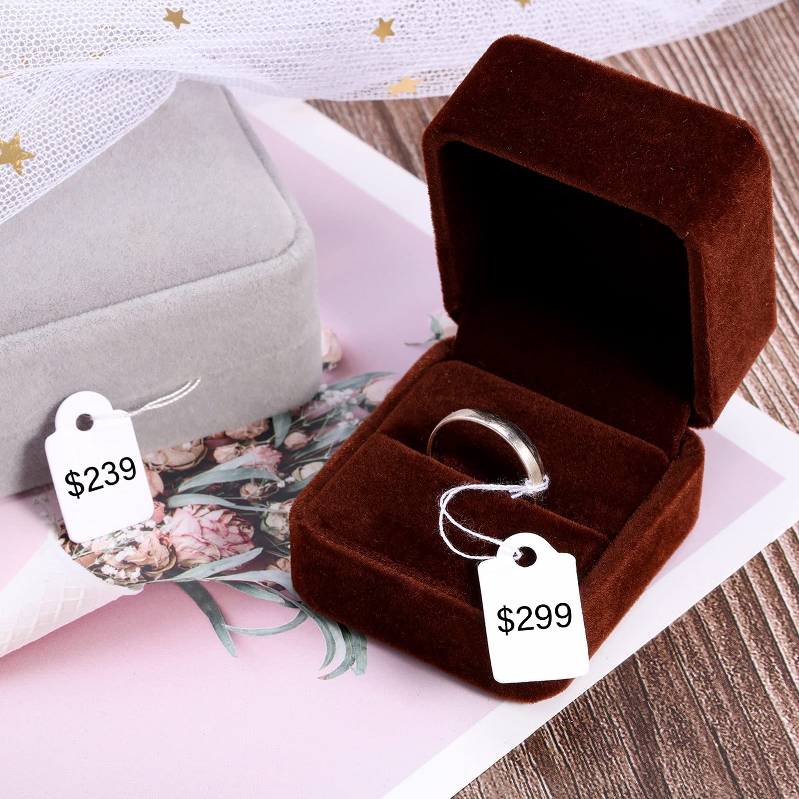 Small Price Tags with String 0.6×0.95 in White Blank marking 500 Pcs