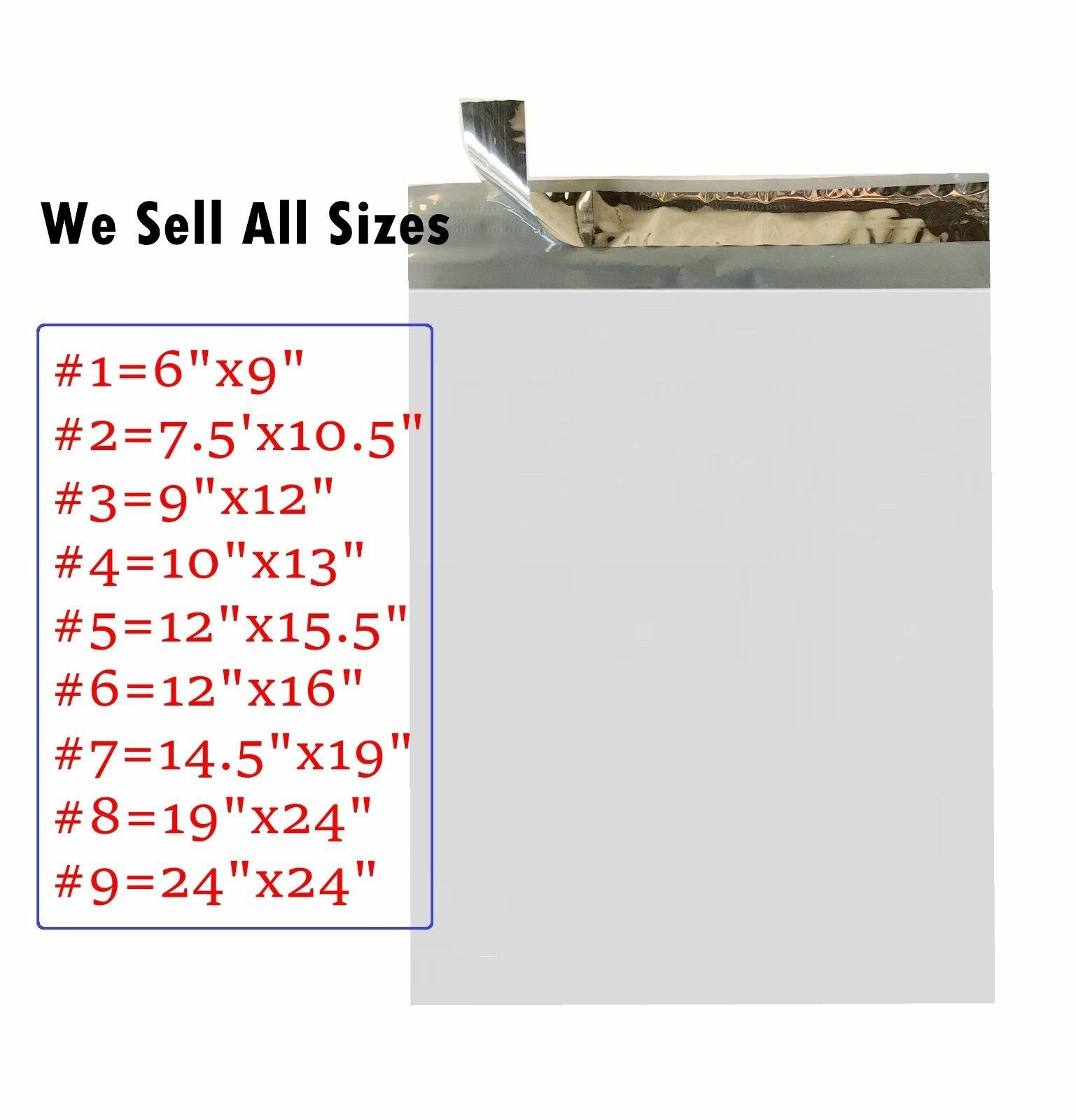 7.5X10.5 White Poly Mailers Self Sealing Shipping Envelopes Bags 2.0 Mil