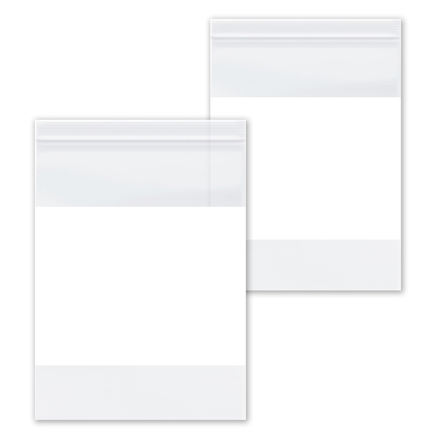2 Mil White Block Clear Zipper Lock Bags Plastic Reclosable Bags 1000-10000