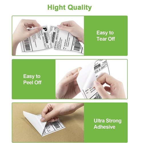500/Stack 4×6 Fanfold Direct Thermal Shipping Labels Perforated Mailing Labels