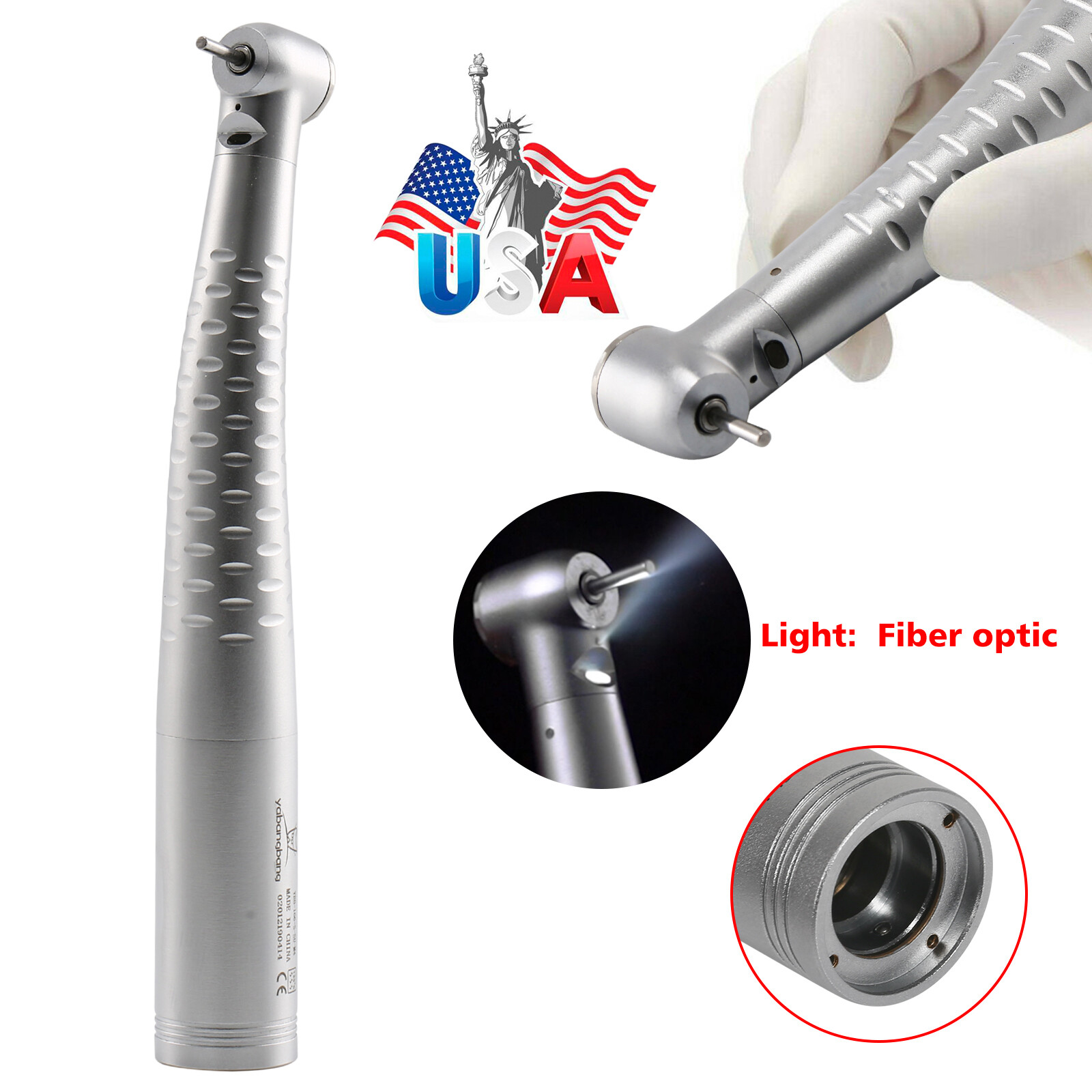 Dental Fiber Optic Handpiece Turbine High Speed LED Coupling 6/4 Hole Fit KaVo