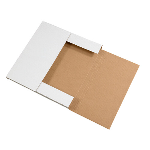 100 – 14-1/8 x 8 5/8 x 1″ White Multi Depth Bookfold Mailer Book Box Bookfolds