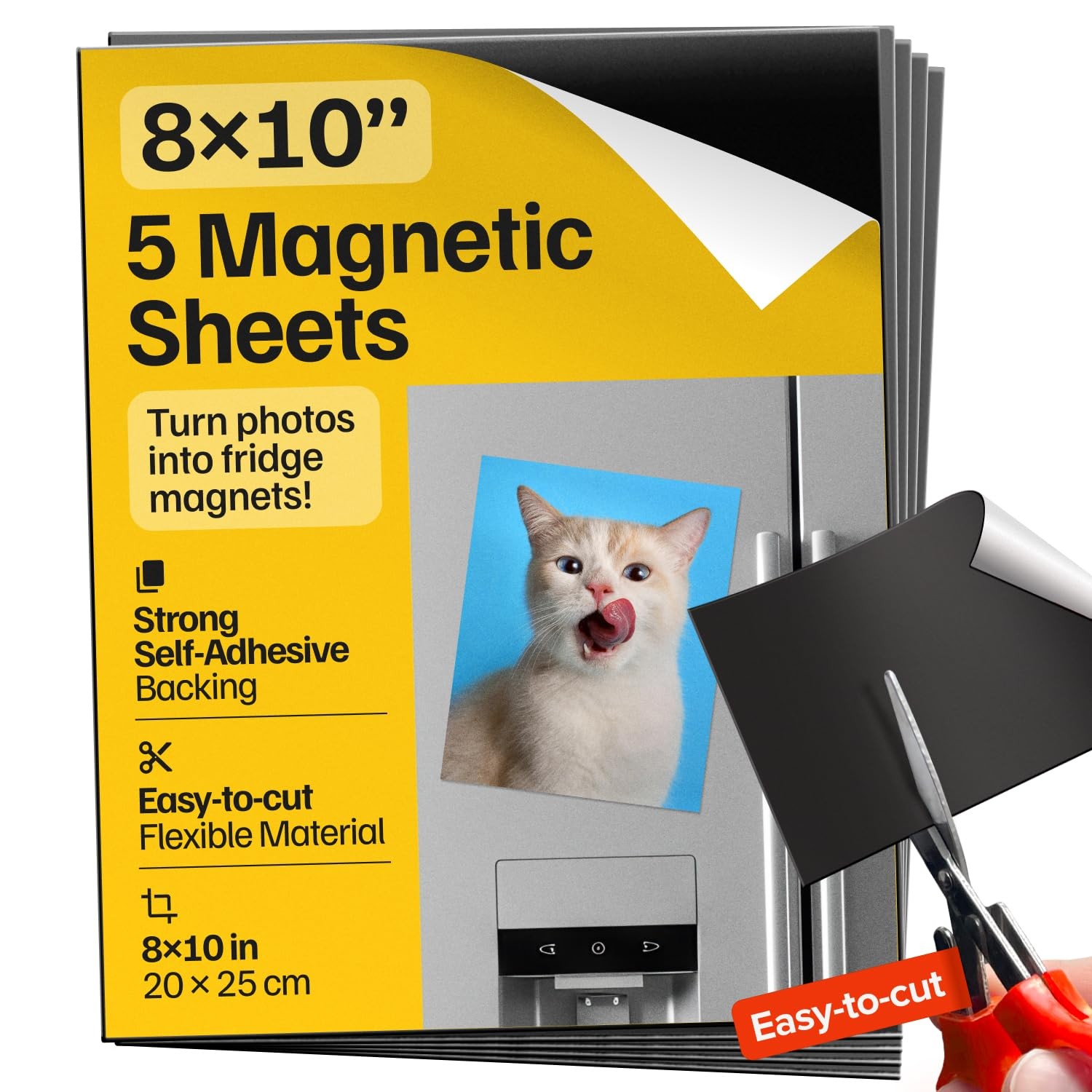 Strong SelfStick Adhesive Magnetic Sheets 5 Pcs 8×10″/20x25cm – Customizable …