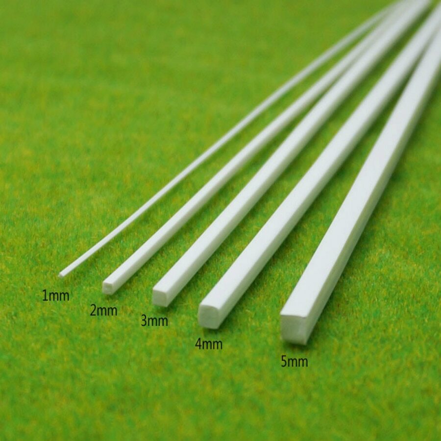USA 10pcs 2mm x 9.84″ ABS Styrene Plastic Square Bar Rods Model Layout USA S/H