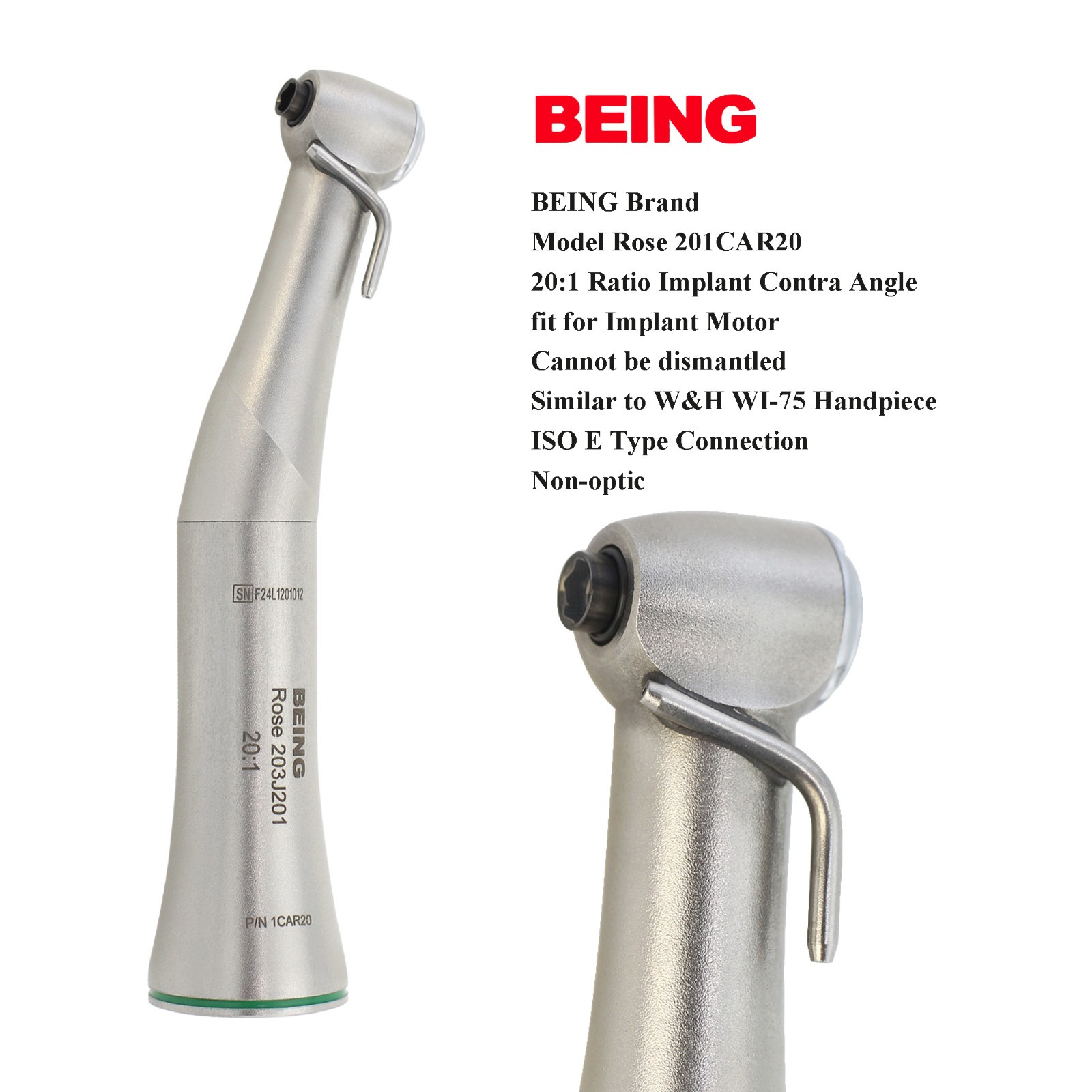 BEING Contra Angle Handpiece Dental Implant Endo Electric Head 4:1 20:1 KAVO NSK