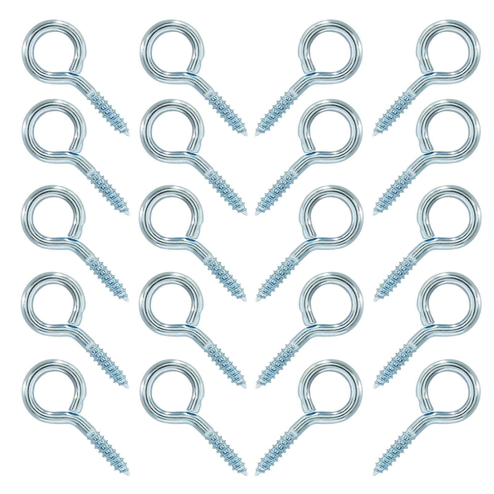 200 Pcs Silver 1/2 Inch / 12mm Open Eye Hooks, Small Cup Hook Metal Hanging K…