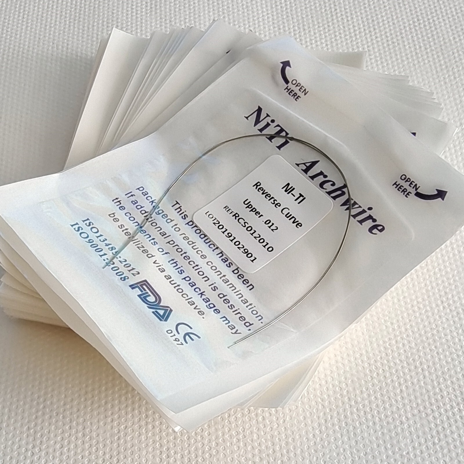 20packs Dental Arcos de Ortodoncia NITI Alambre de Arco de Curva Inversa