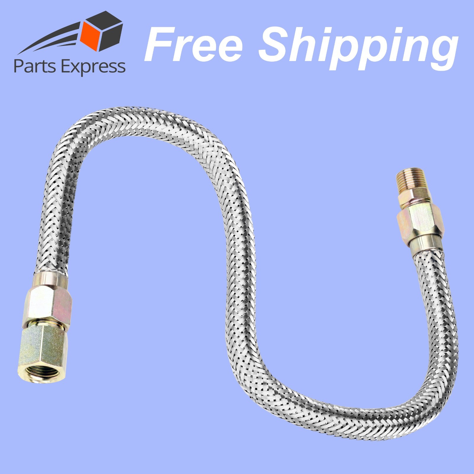 Flexible Stainless Steel Hose for High Pressure Steam Service [1/2″ NPT x 36″ L]