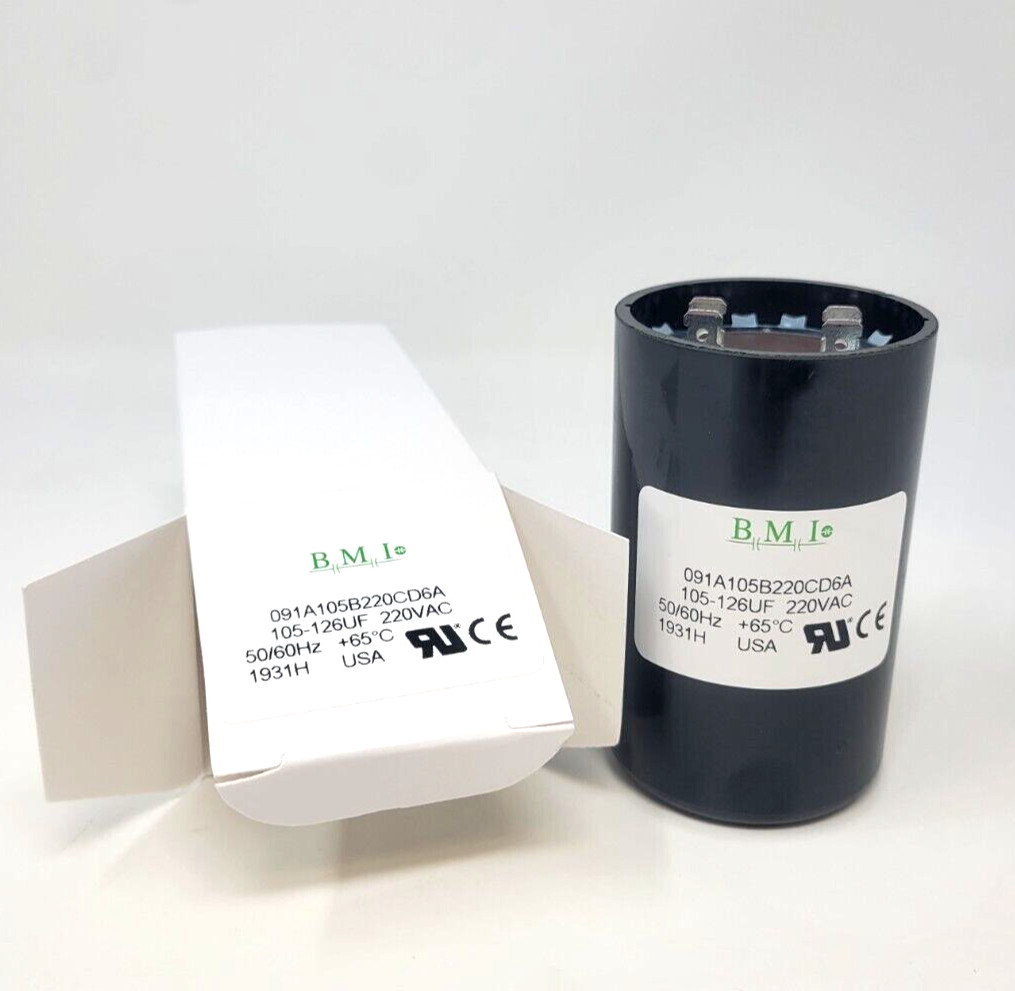 NEW B.M.I. BMI Barker Microfarads 105-126 uf Motor Start Capacitor Franklin Pump