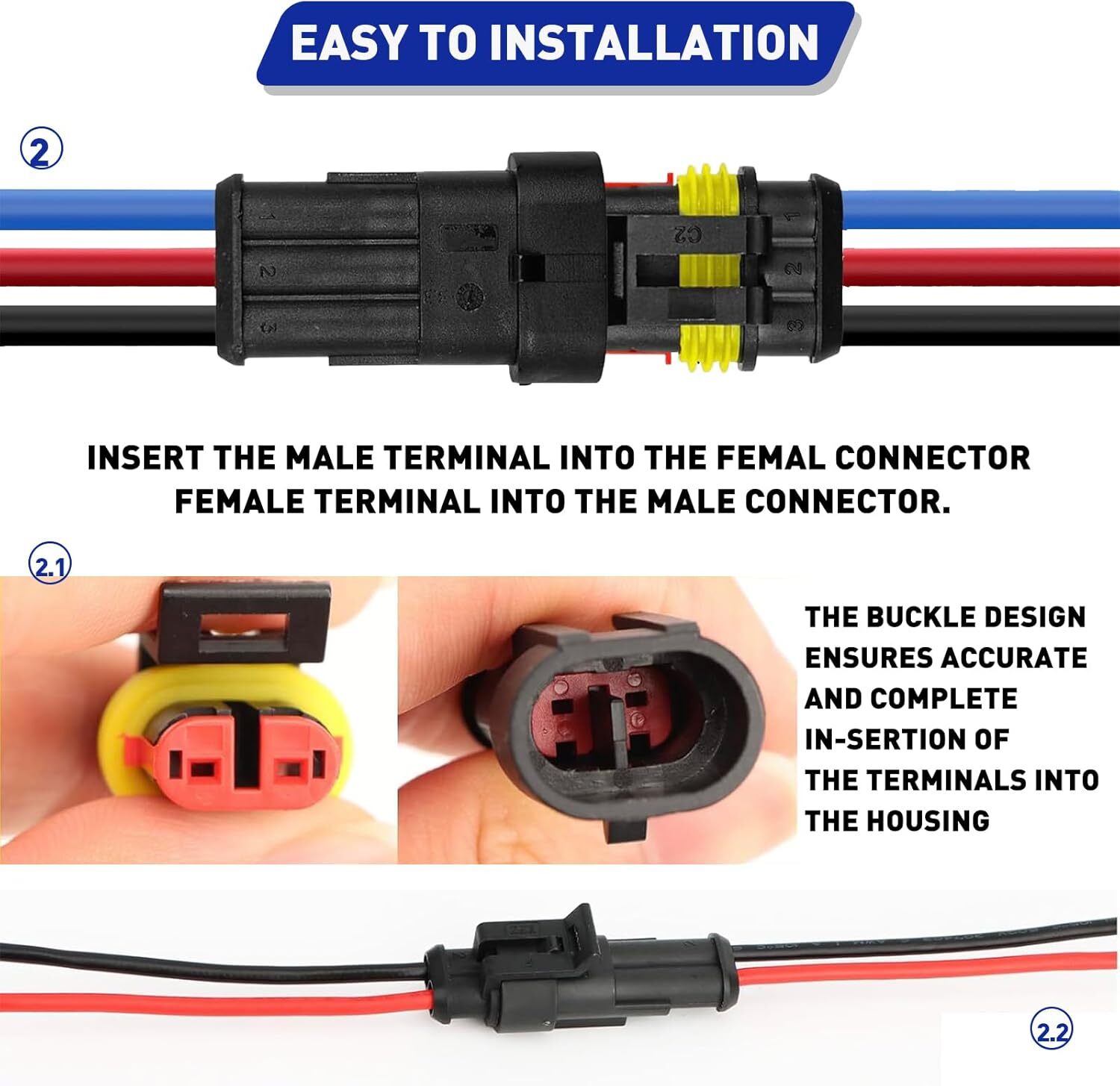 5/10 Sets Car Waterproof Electrical Wire Automotive Connectors 2/3/4/5/6Pin Plug