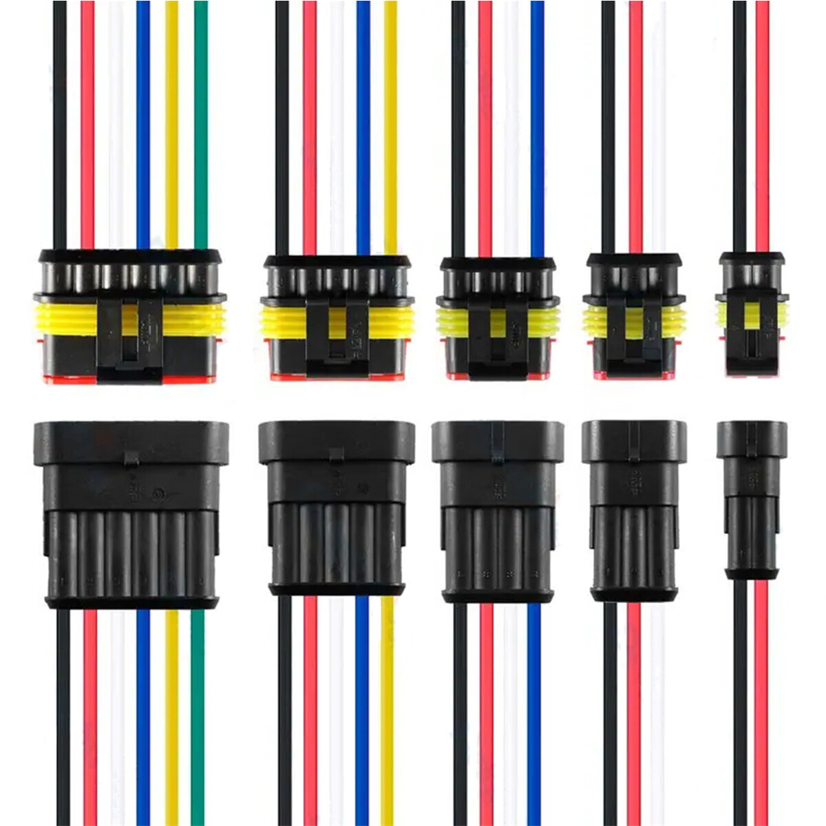 5/10 Sets Car Waterproof Electrical Wire Automotive Connectors 2/3/4/5/6Pin Plug