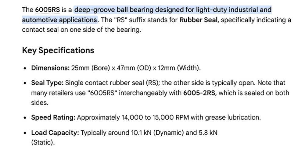 2 NEW UNBRANDED 6005RS 25X47X12 DEEP GROOVE BALL BEARINGS NNB ***MAKE OFFER***