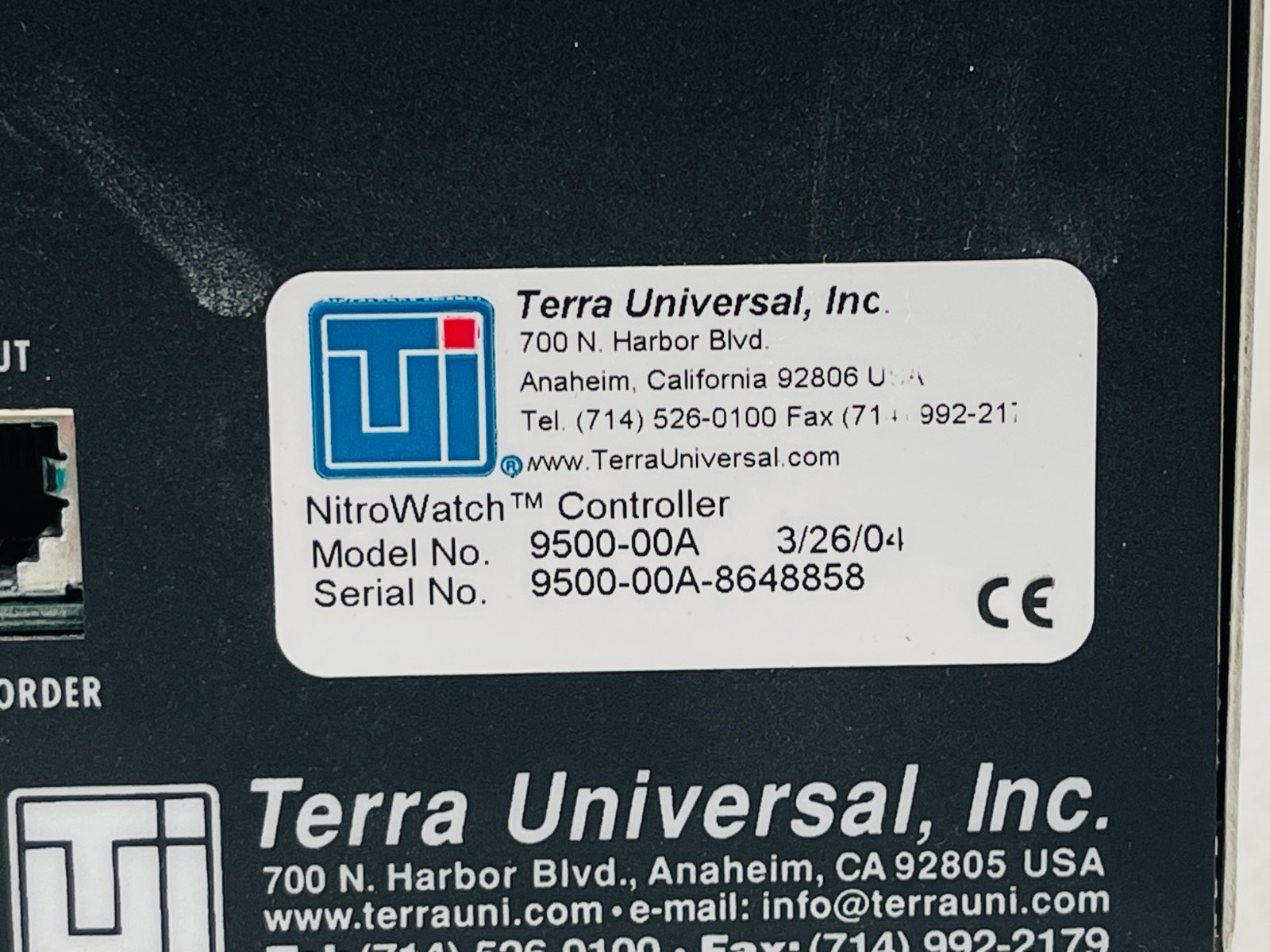 USED – TERRA UNIVERSAL 9500-00A Nitro Watch System With 30-Days Warranty