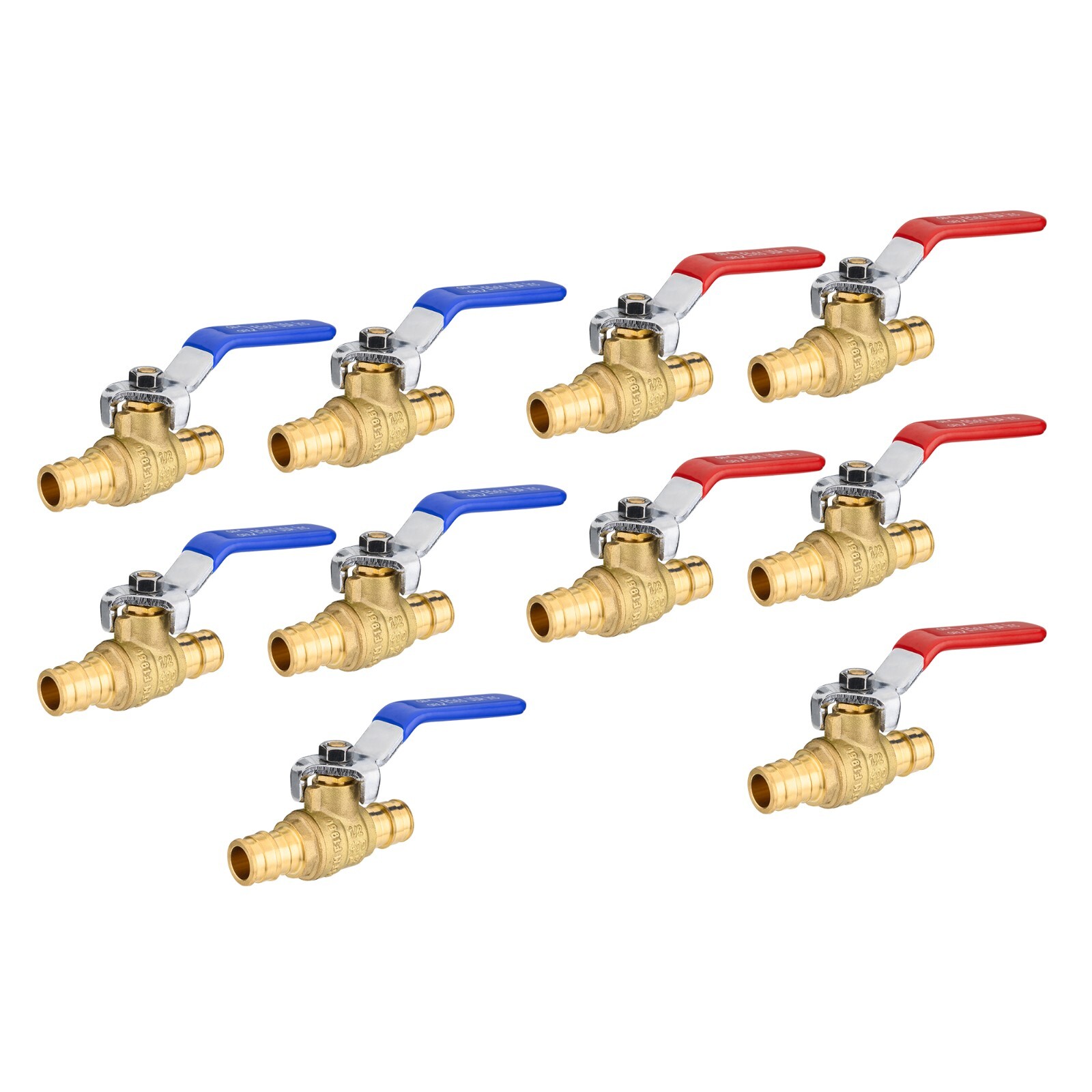 EFIELD 10PCS Pex-A Expansion 1/2 Inch Full Port Brass Ball STOP/SHUT OFF Valve