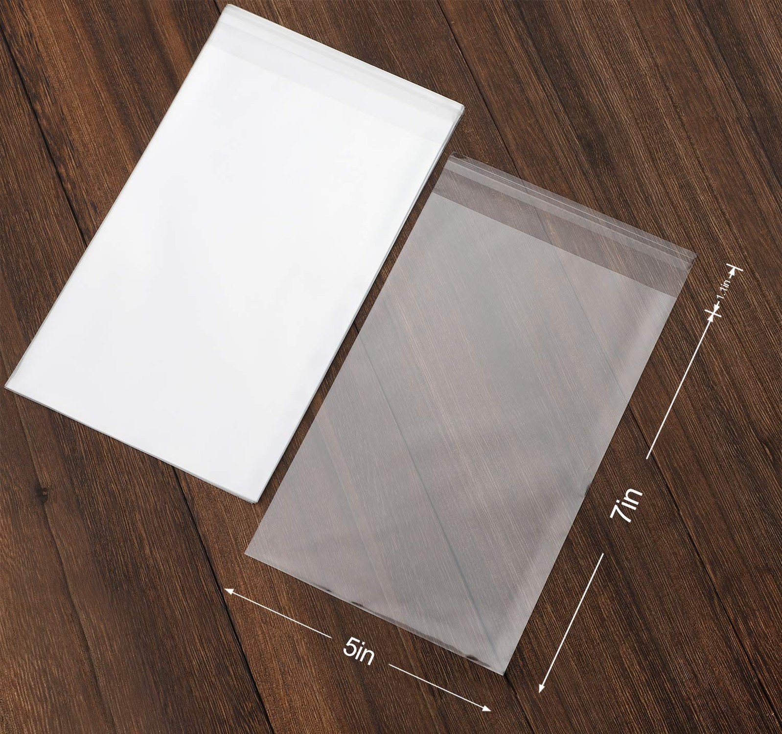 200 pcs Clear 5″ x 7″(W:12.7XL:17.8cm) Self Seal Cello Cellophane Bags Reseal…