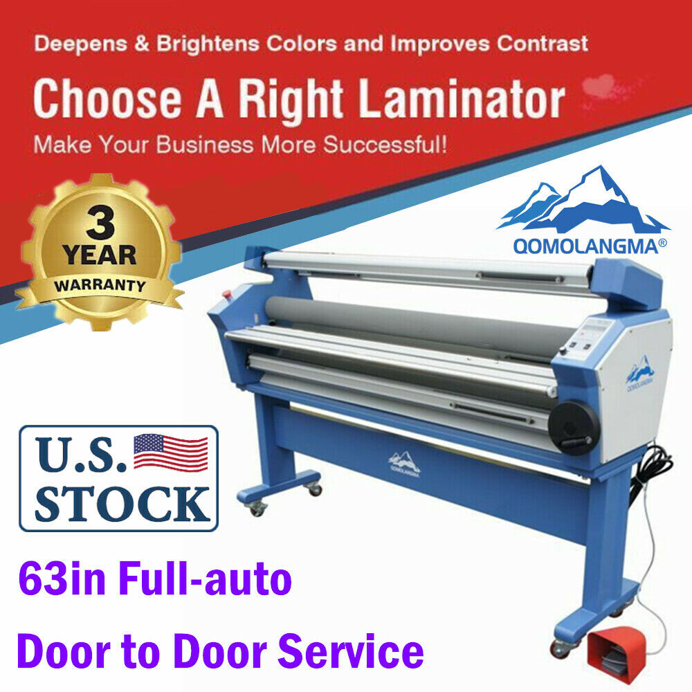 QOMOLANGMA 63inch Full-auto Wide Format Cold Laminator Machine Heat Asisted