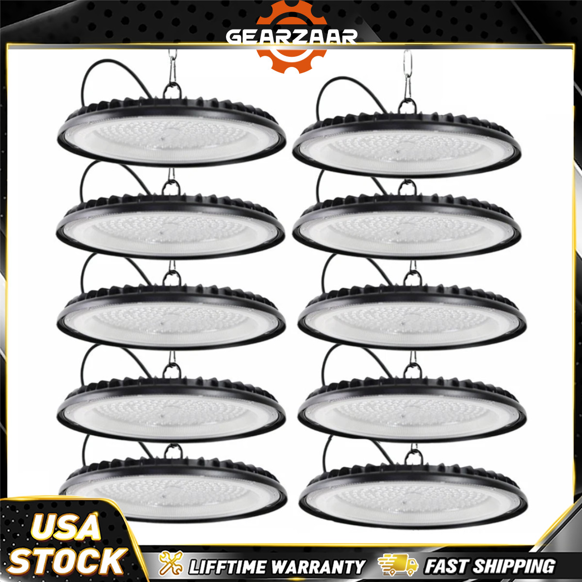 10-Pack 300W UFO LED High Bay Light Shop Industrial Commercial Factory Warehouse