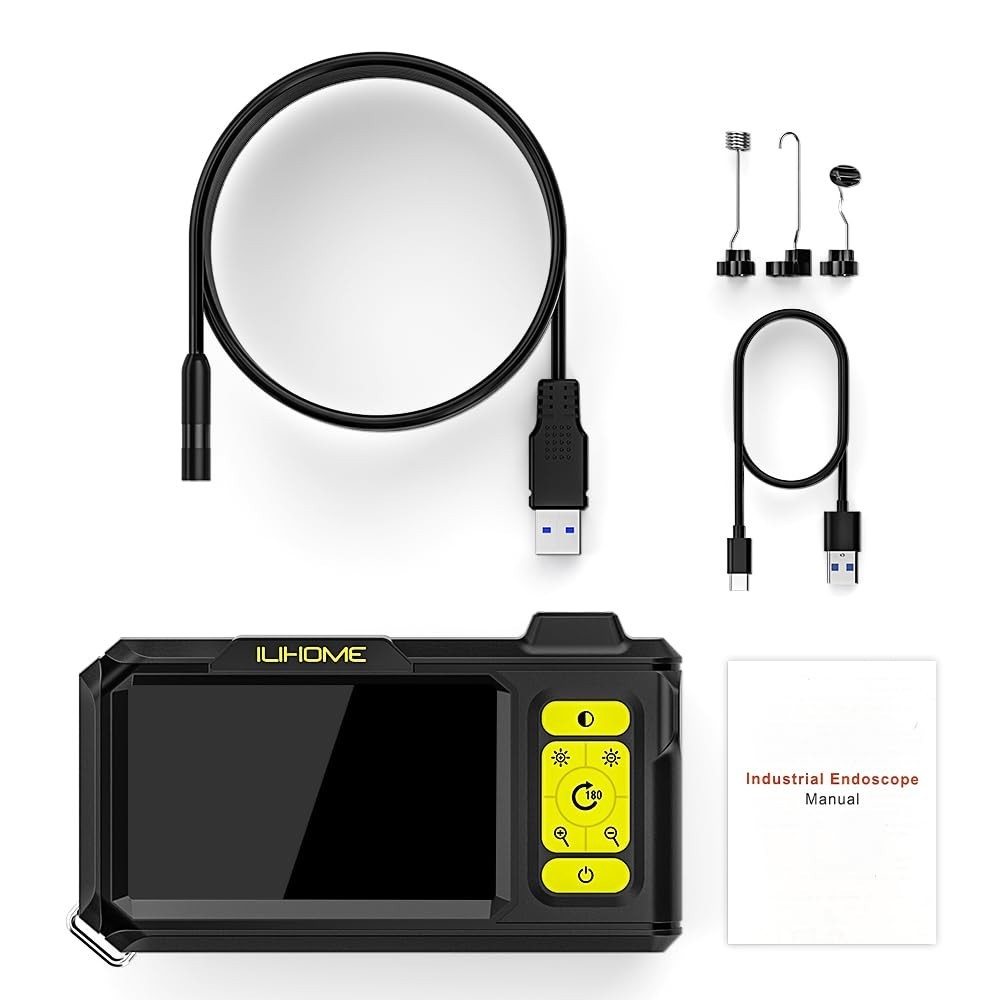 4.3-Inch Endoscope with 8 Adjustable LEDs & 16.4ft Detachable Cable