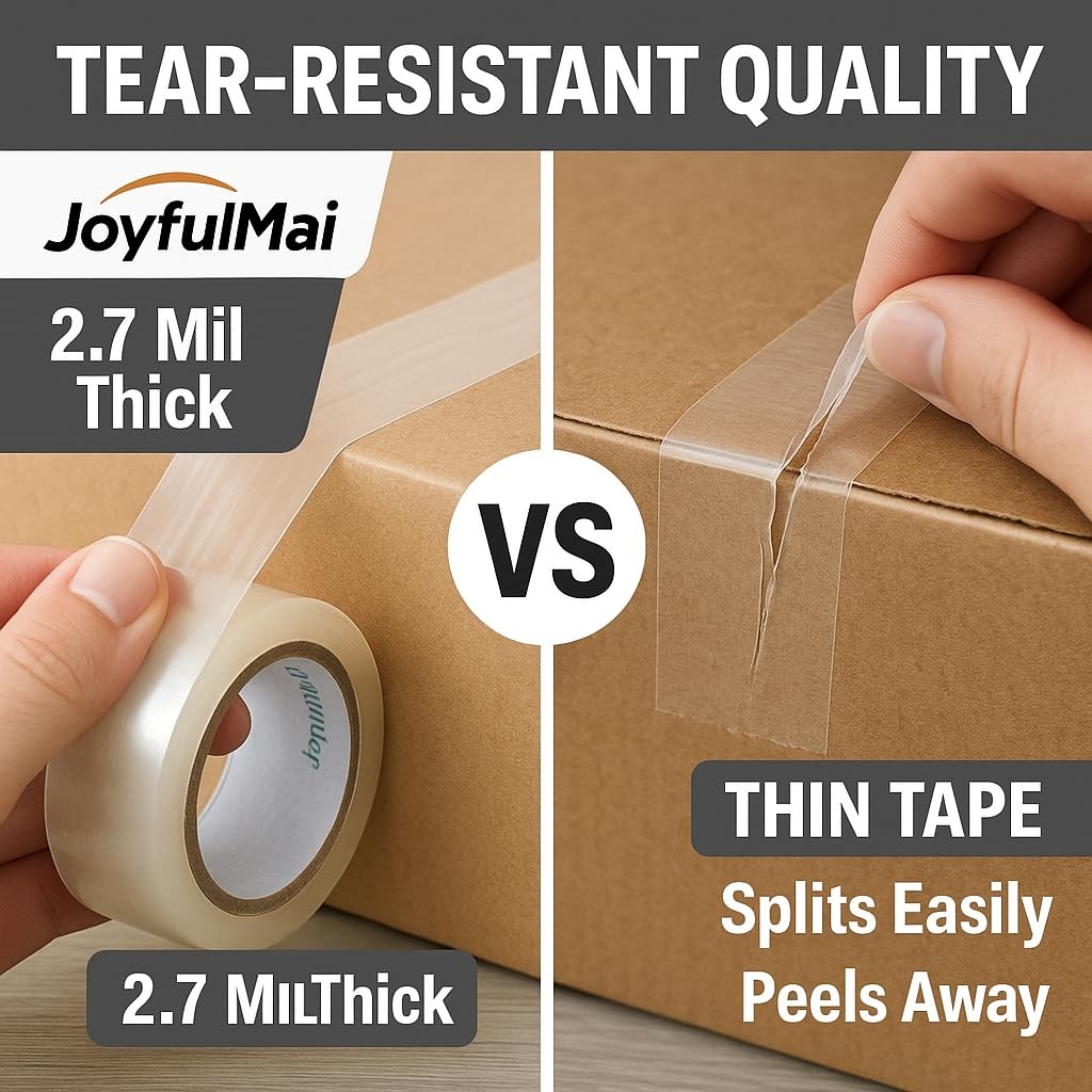 Clear Packing Tape 6 Rolls 1.88 Inch Wide 65 Yards Shipping Sealing Box Adhesive