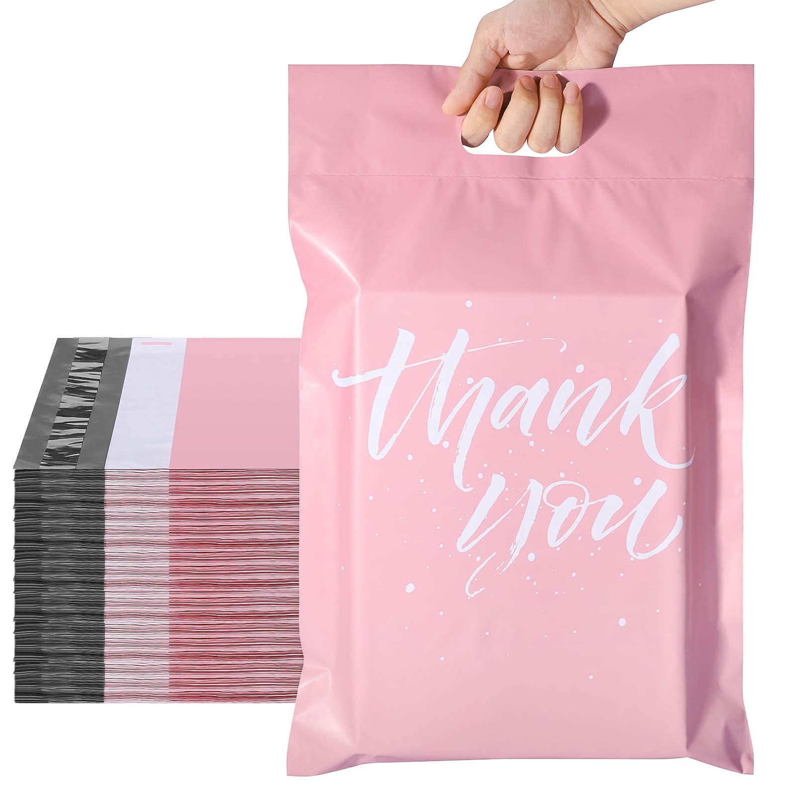 Poly Mailers 12×15.5 100 Pcs | Upgrade Design Bags with Handle | Mailing Enve…