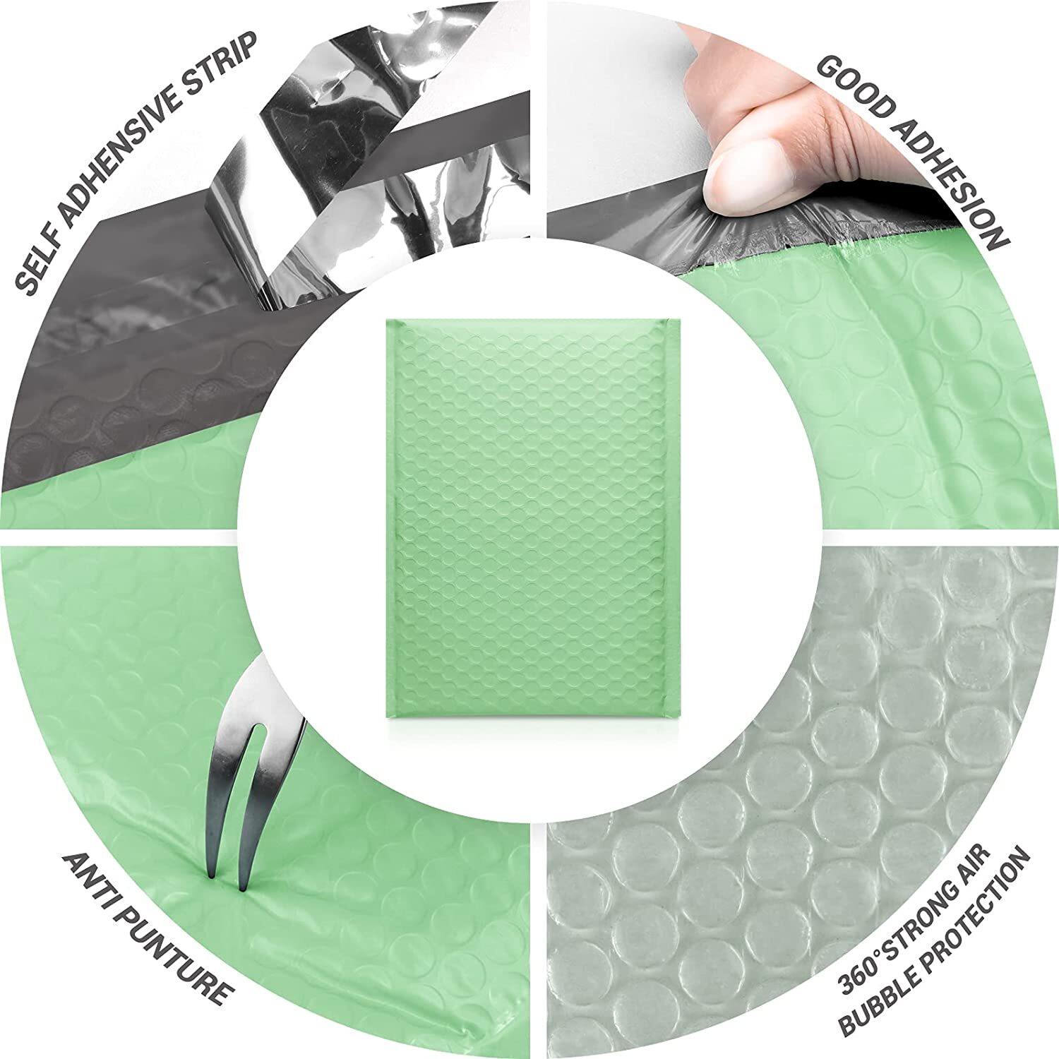 Green Poly Bubble Padded Shipping Mailers #000 #00 #0 #CD #1 #2 #3 #4 #5 #6 #7