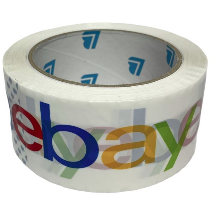 2 Rolls eBay Branded BOPP Shipping Tape With Color Logo 2 inches x 75 Yards