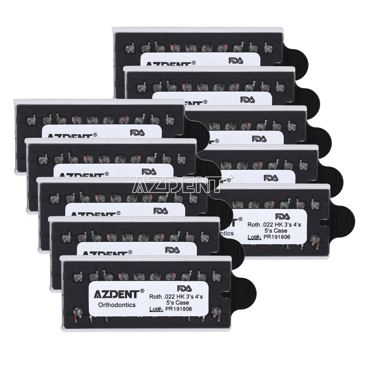 AZDENT Dental Orthodontic Monoblock MIM Bracket Braces Mini Roth/ MBT 018/ 022