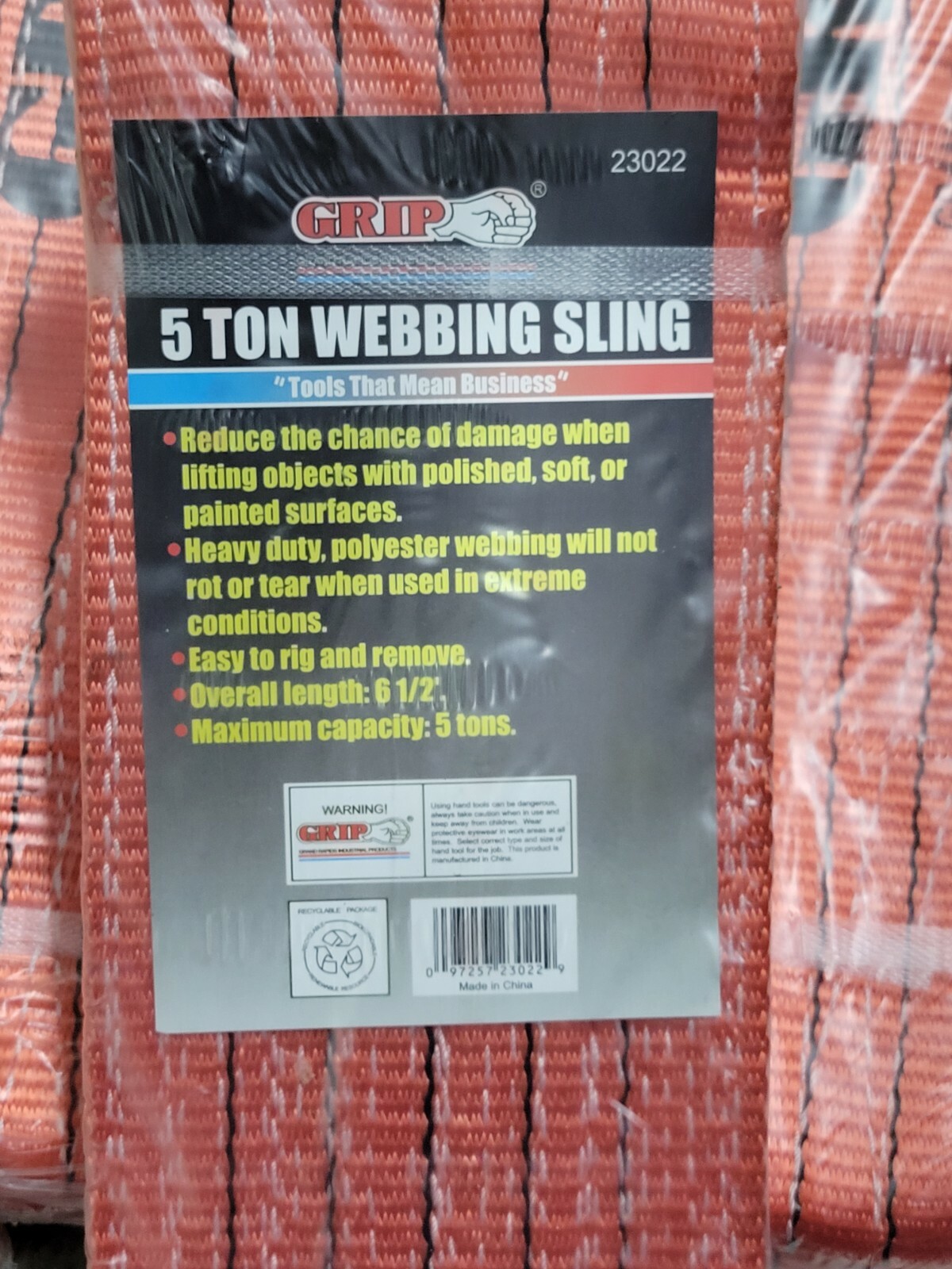 5 Ton Webbing Slings 6pk