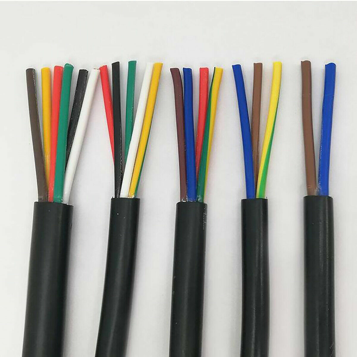 2/3/4/5/6/7 Core Electrical Flex Cable Automotive Marine Thinwall RVV Wire Black
