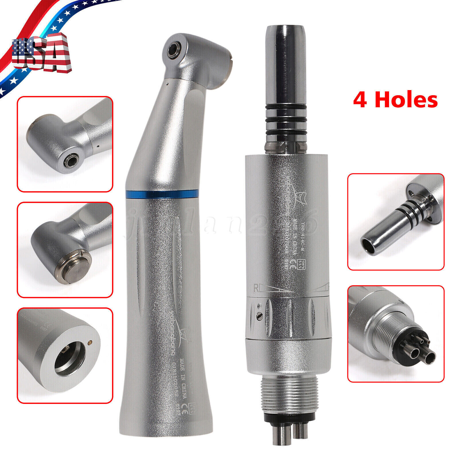 NSK Style Dental Slow Speed Handpiece E-Type Inner Water Spray 4-Hole For KaV