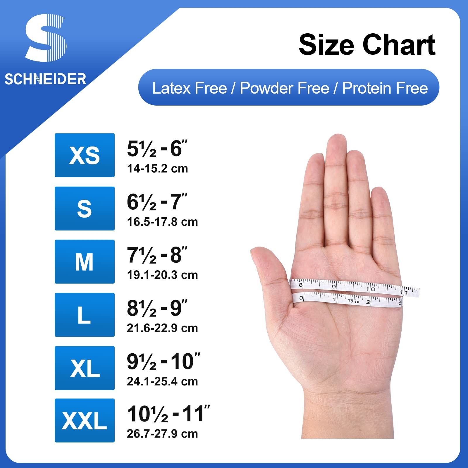Schneider Nitrile Exam Gloves, 4 Mil, Blue, Large 100-ct Box, Large, Blue