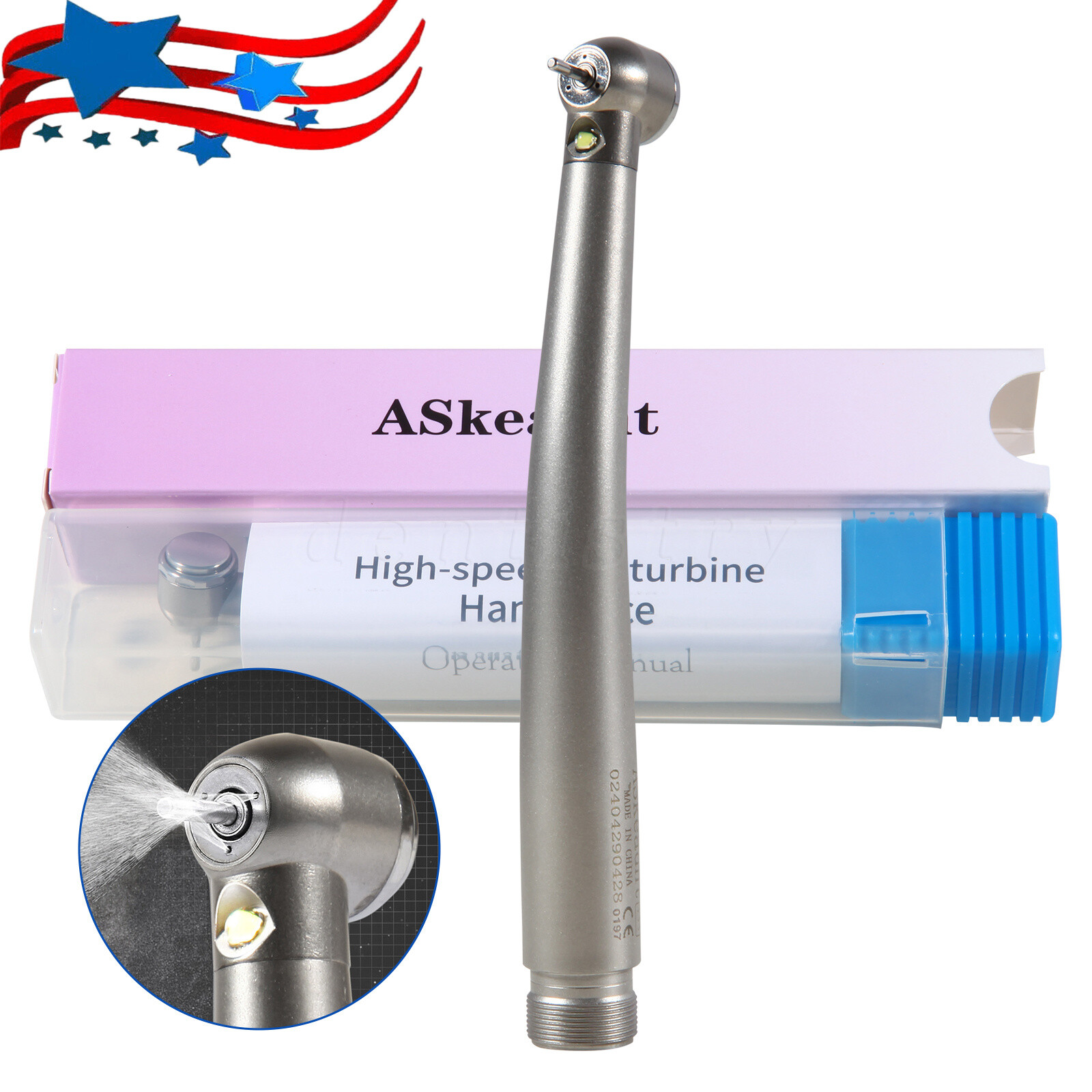 Dental E-generator Fiber Optic LED Turbine High Speed Handpiece Fit KaV