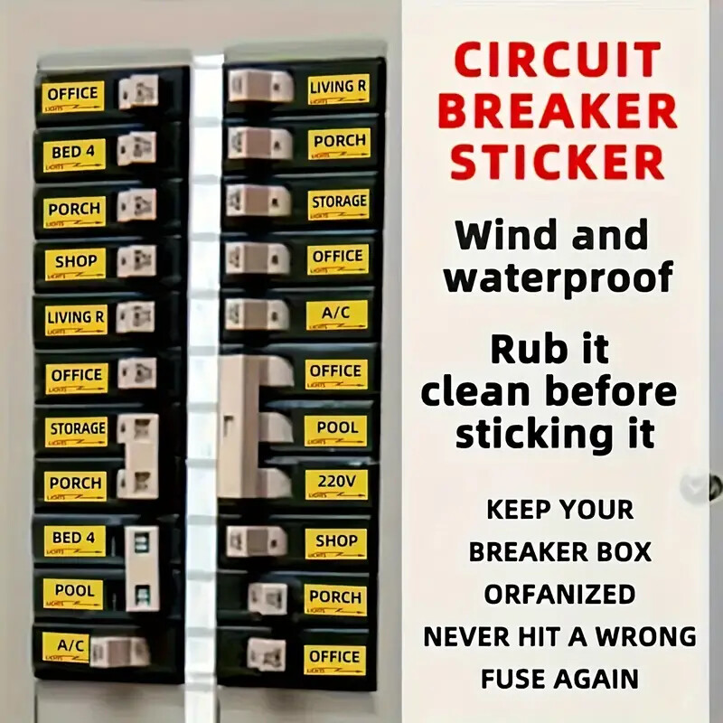 1 Set of 129 PCS Circuit Breaker Box Labels