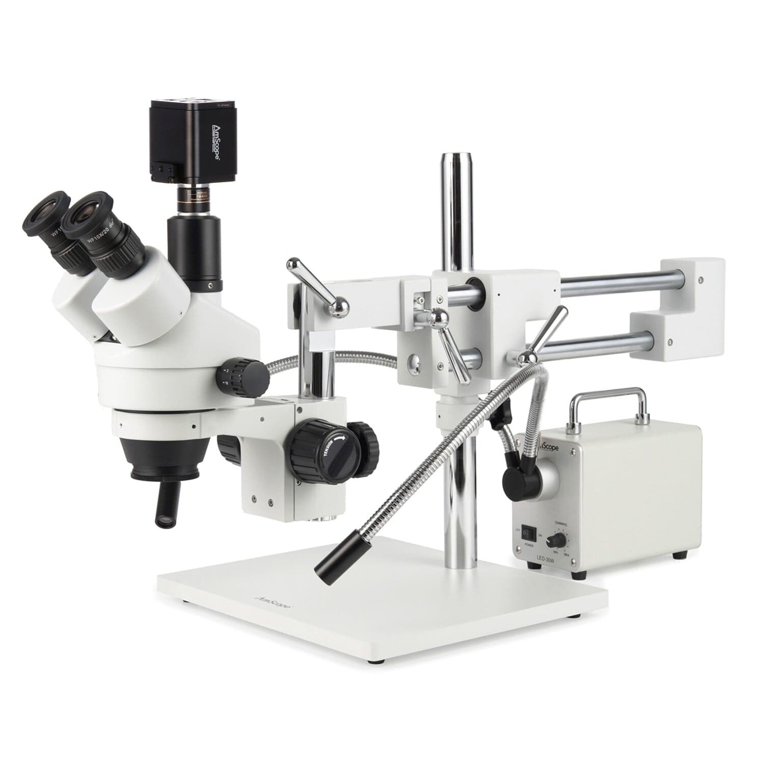 AmScope 7X-45X Trinocular Stereo Microscope 8MP HDMI/WiFi/LAN Camera+ Dual LED