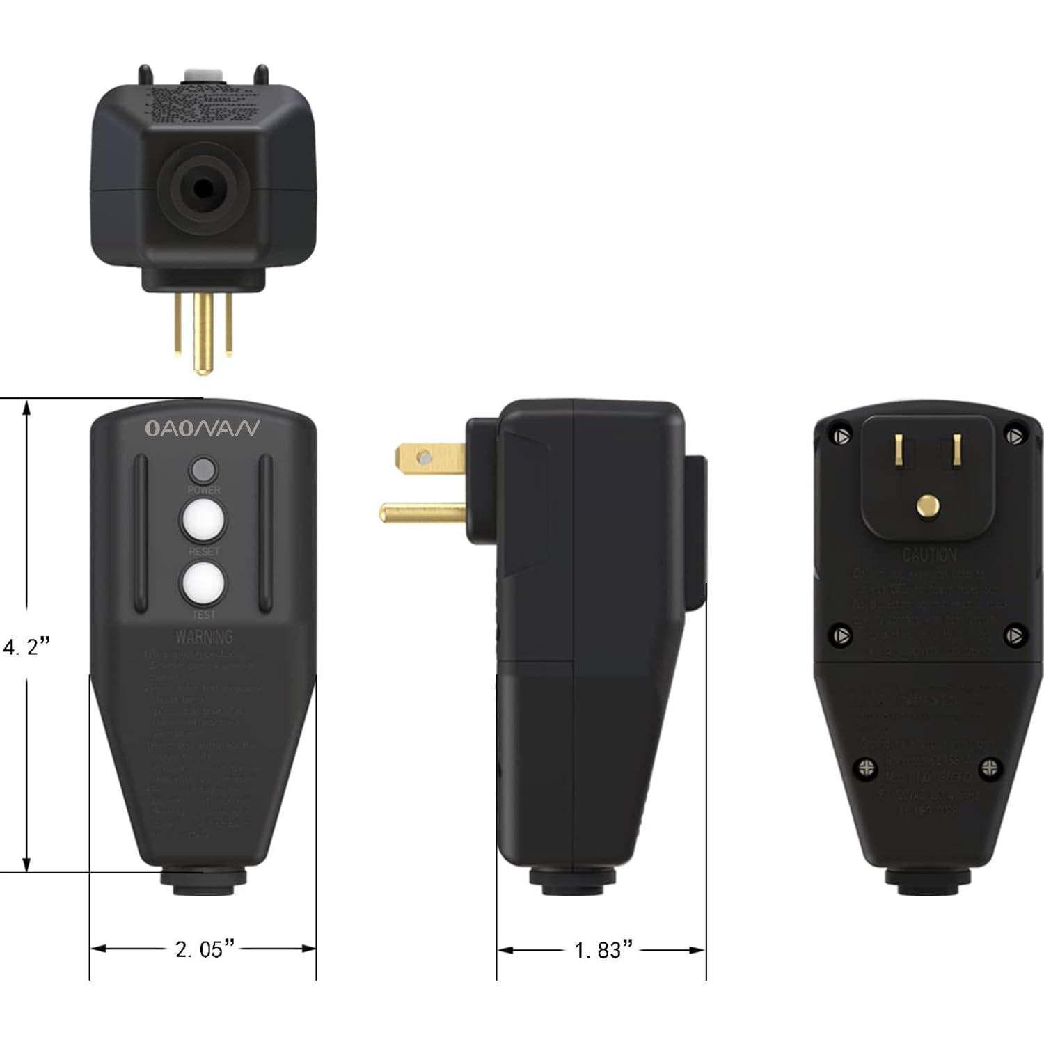 GFCI Replacement Plug Assembly Auto Reset 15 Amp 3 Prongs, 5 Years Warranty, Gro