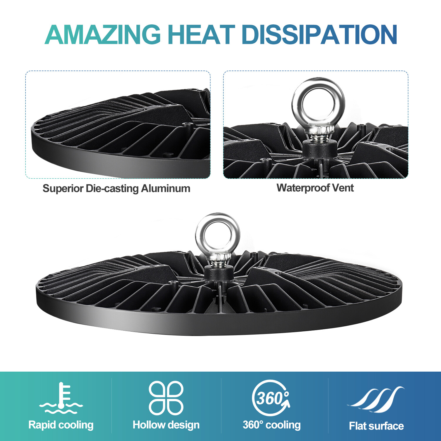 4Pcs 100W UFO LED High Bay Light Commercial Warehouse Factory Lighting Fixtures