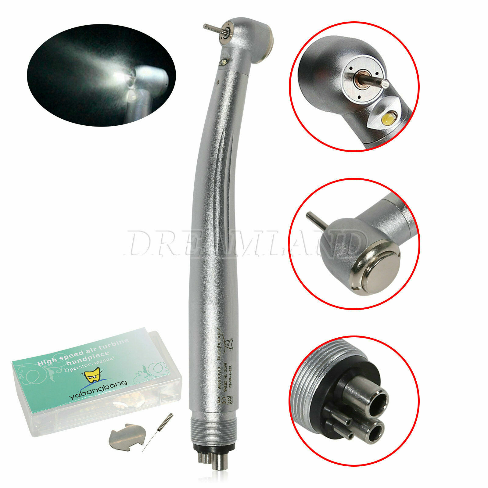 Kav Style Dental High Speed Handpiece LED Fiber Optic Push Button 2Hole/4Hole