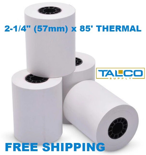 (100 Rolls) 2 1/4″ x 85′ Thermal Paper Credit Card & Cash Register Tape