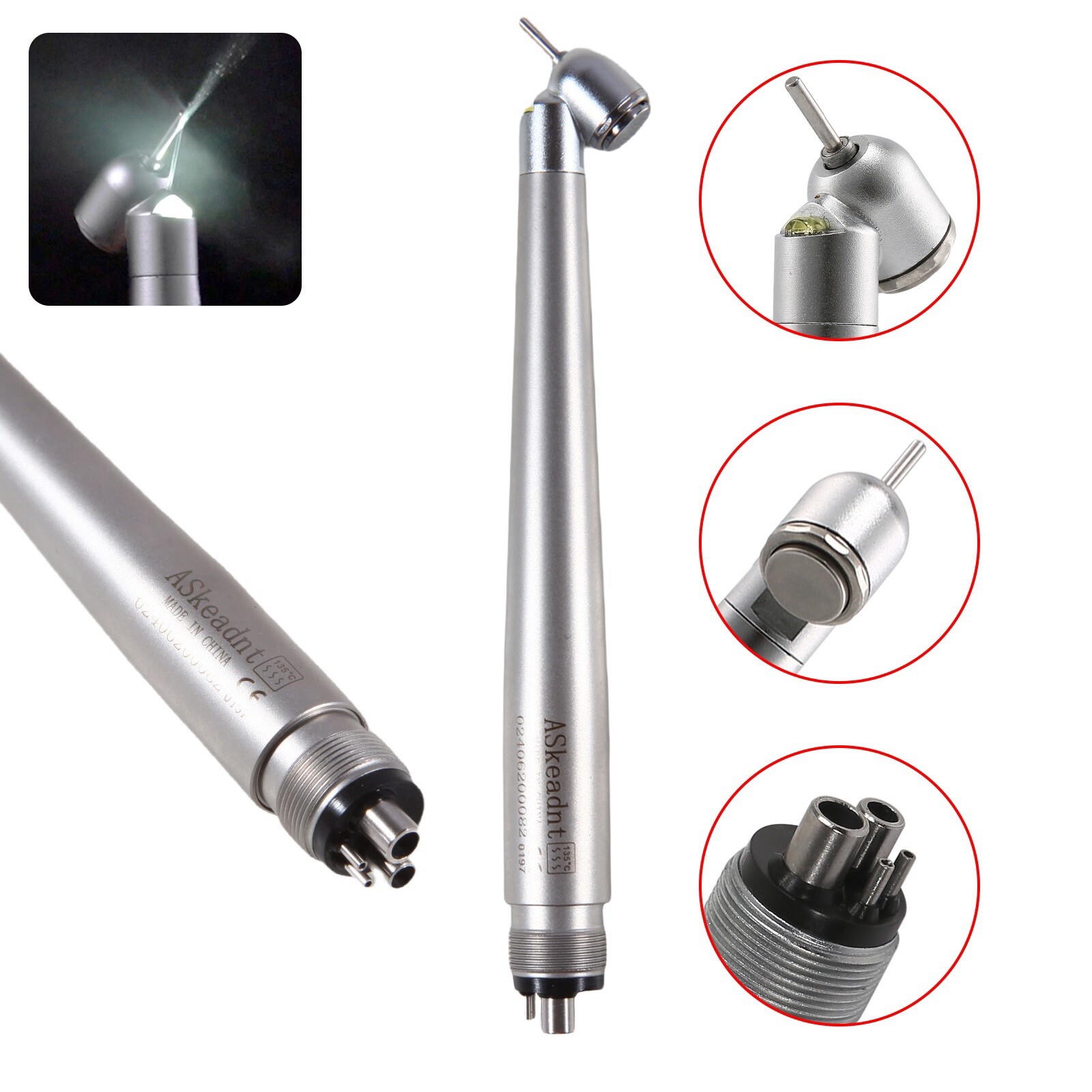 NSK type Dental High Speed LED E-generator 45 Degree Handpiece 2Hole/4Hole ASk